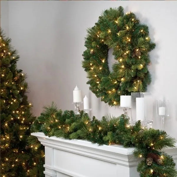 2.7m 5 cores decorações de natal guirlanda decoração rattan luzes grinalda decorado lareira escadas parede porta decoração