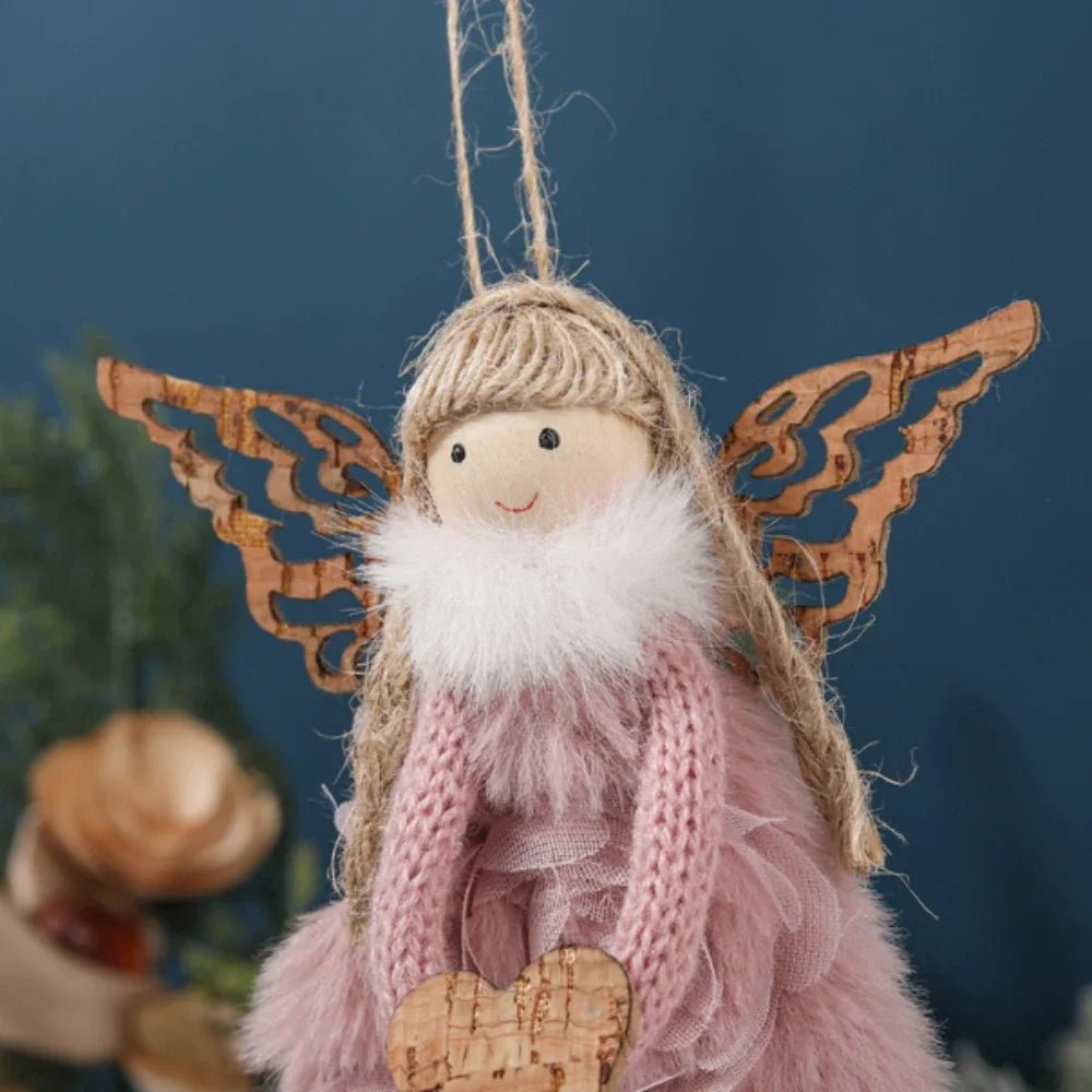 Natal Pendurado Malha Sequin Saia, Anjo Xmas Árvore Pingente Enfeites, Decoração de Casa, Noel, Presentes, 2022