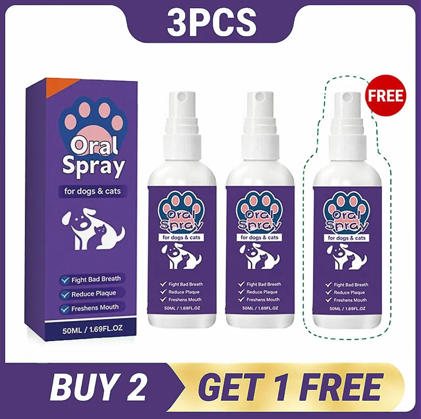 Spray de Cuidado Oral para Cães Limpeza de Dentes de Animais de Estimação Hálito Fresco Higiene Dental Diária Cuidado Suave para a Boca Fácil de Usar