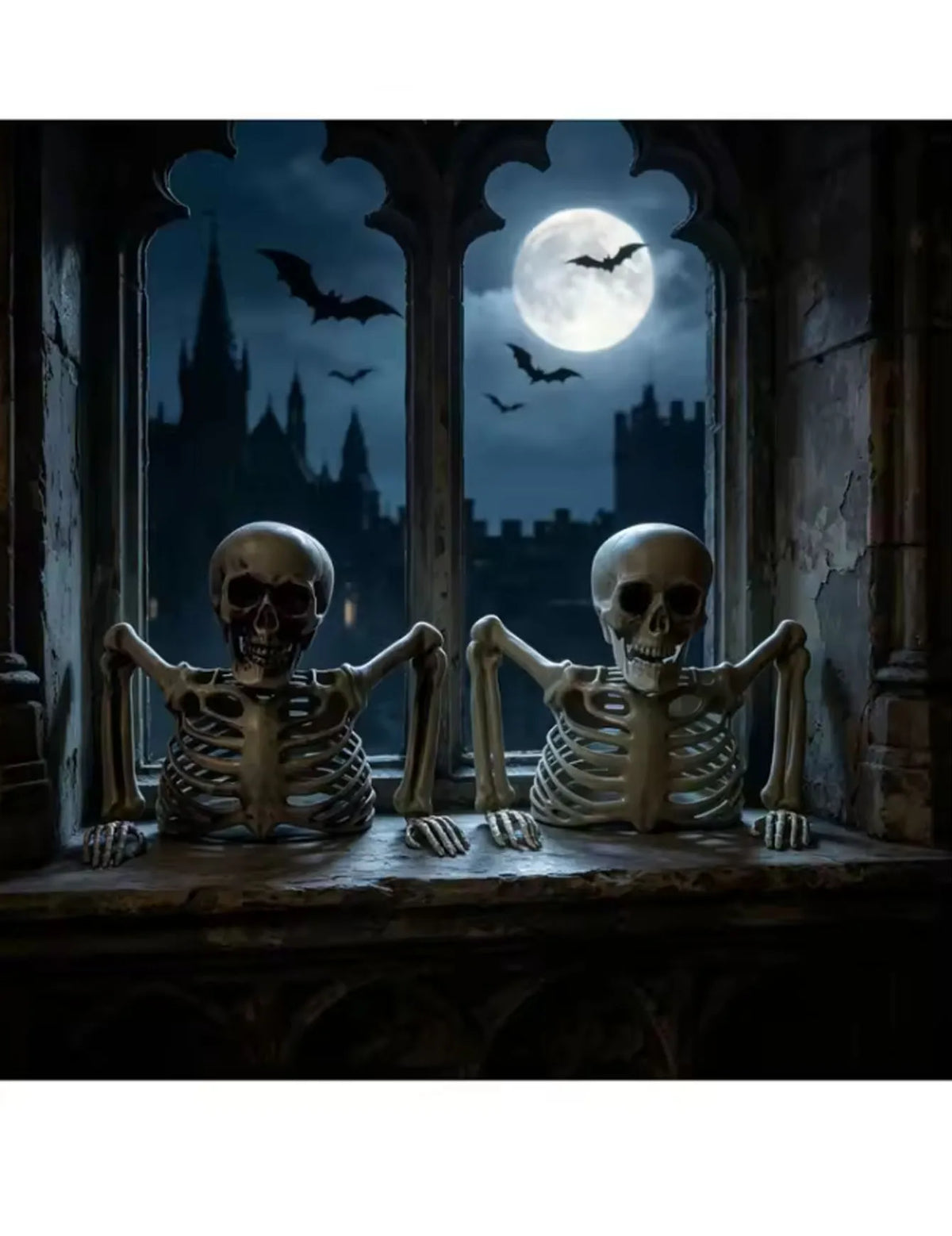 Festa de Halloween com Meio Esqueleto, Decoração de Cena Assustadora, Decoração para Escape Room Interno e Externo, Tema de Terror.