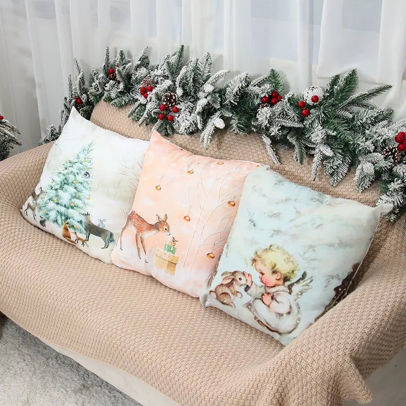 Capa de almofada de natal decorações de natal para casa 2025 feliz natal ornamento fronha natal navidad ano novo 2026 presentes
