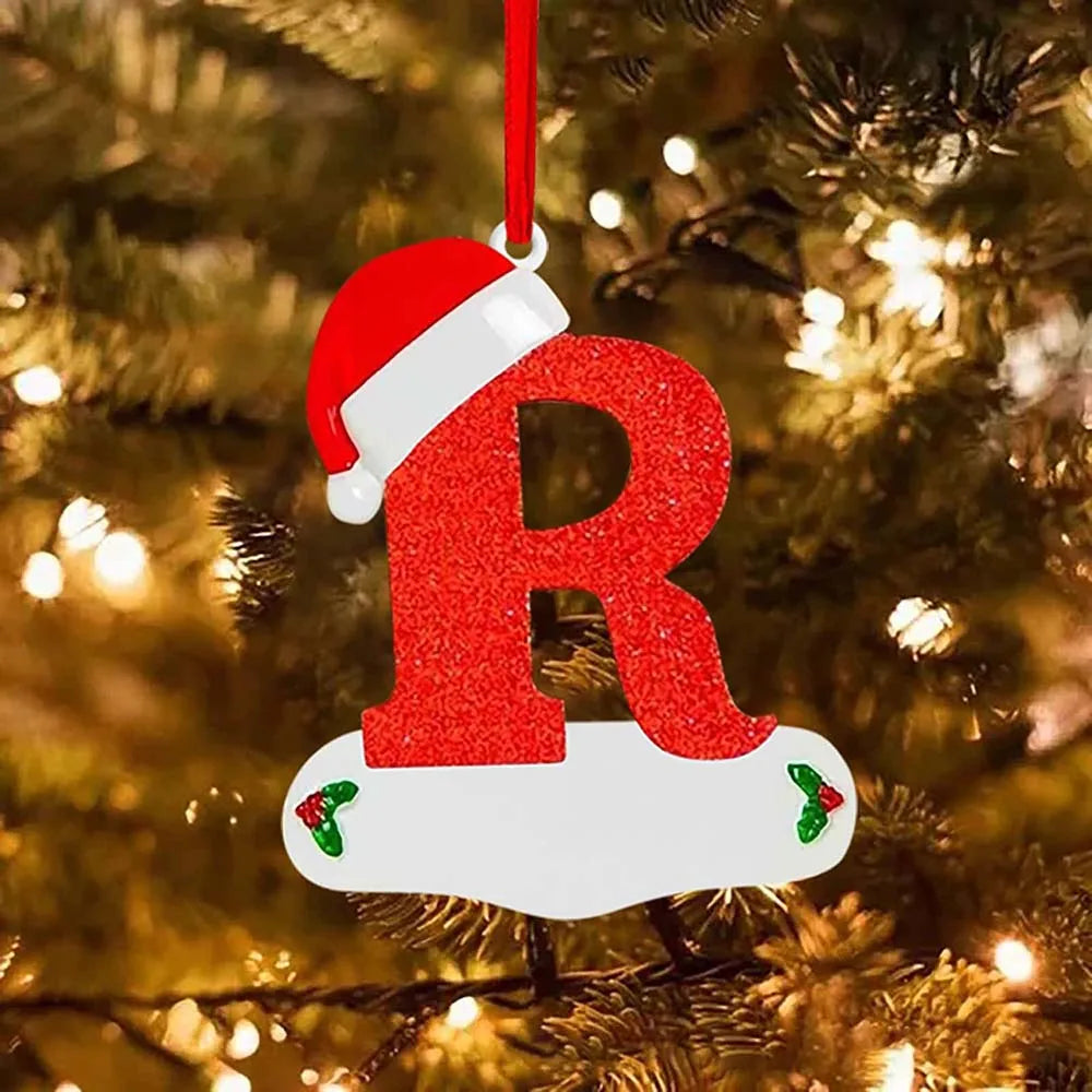 Personalize Decoração De Natal, 26 Letras, Pingente para Árvore De Natal Decor,DIY Nome Ornamento