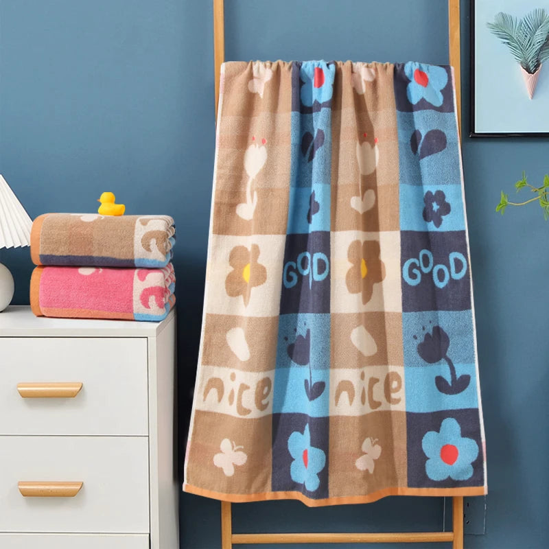 Toalha de banho grossa 100% algodão feita de algodão puro, macia e absorvente, adequada para uso doméstico masculino e feminino, 70*140