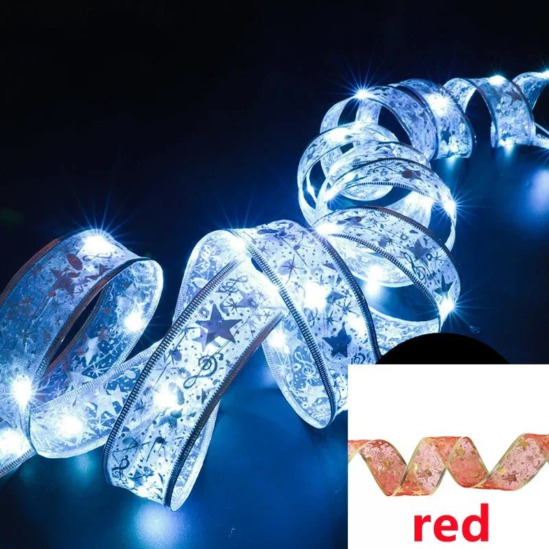Luzes de Natal em Fita LED, Luzes de Cordão de 1 a 10M, Lâmpada de Fita com Glitter em Forma de Floco de Neve para Decoração de Árvore de Natal e Festas - Kasa & Pet