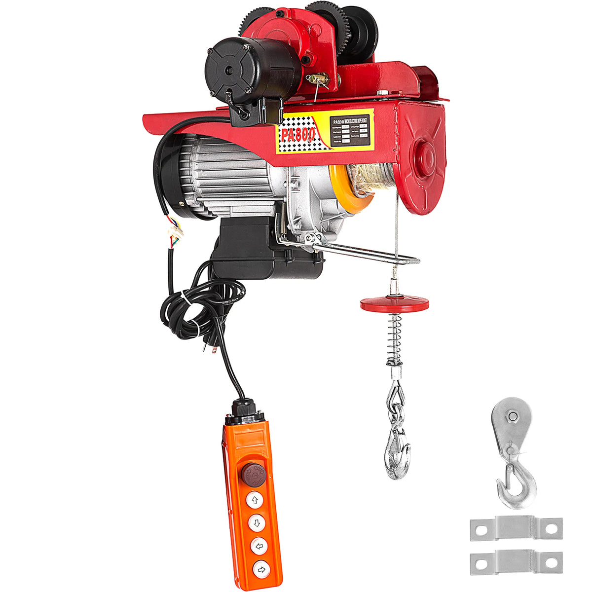 SucceBuy 1700LBS Guindaste Elétrico com Carrinho Levantador Portátil Guincho de Garagem Elevador de Esforço com Controle Remoto Com Fio