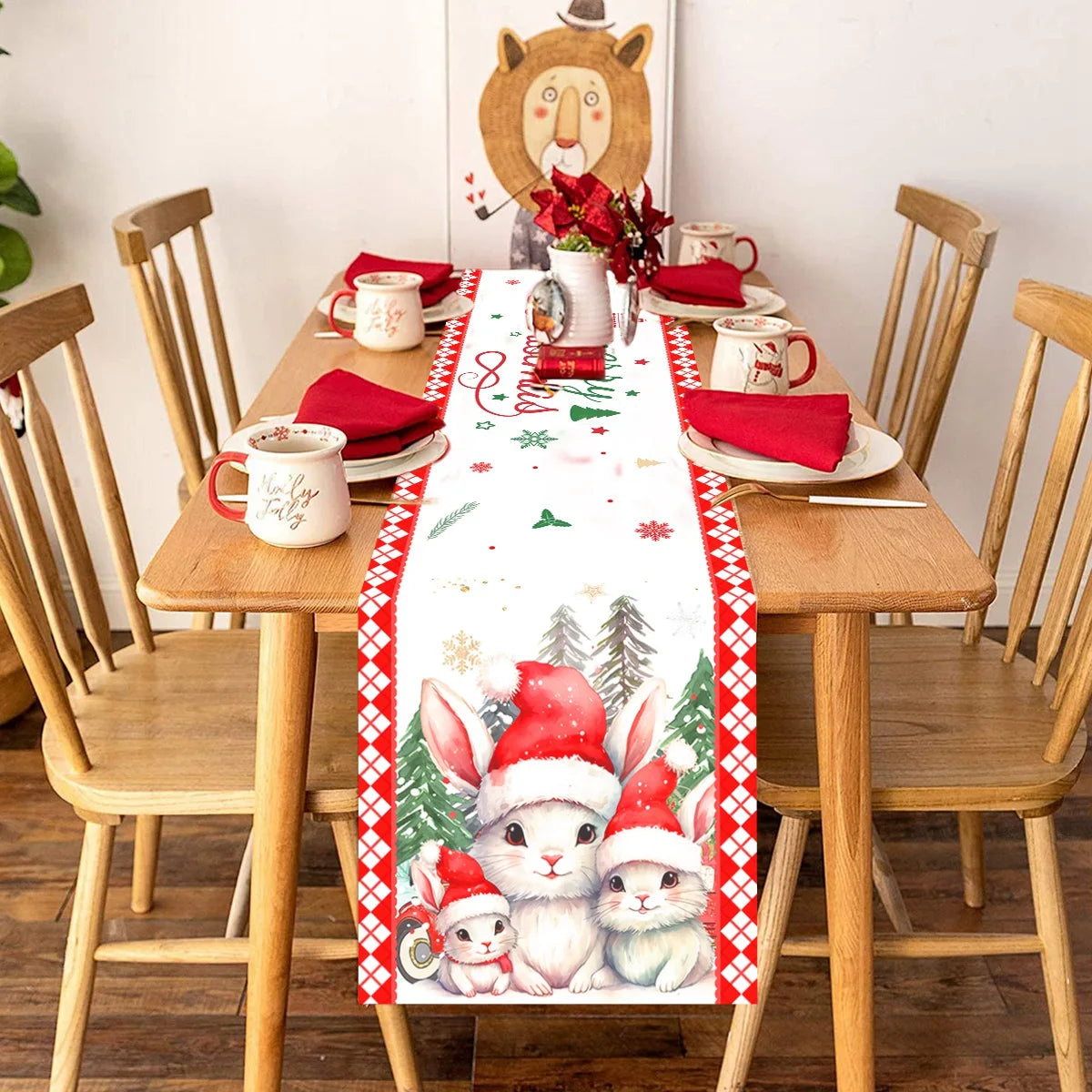 Natal papai noel corredor de mesa navidad natal noel árvore boneco de neve bandeira de mesa feliz natal decoração para casa 2025 ano novo 2026