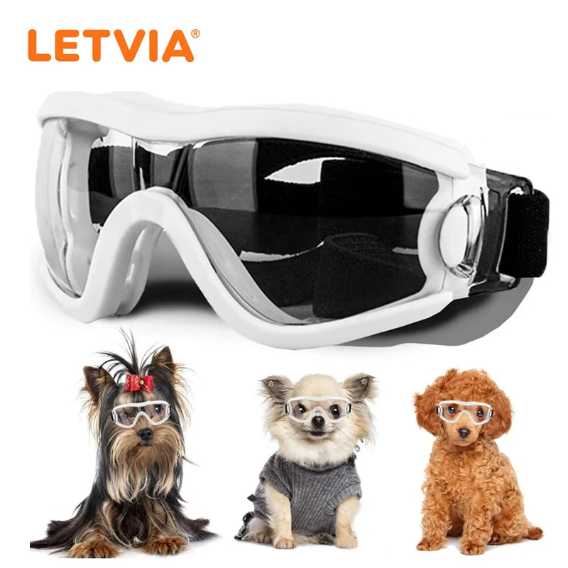 Letvia óculos de sol para cães de estimação, durável, à prova de vento, resistente a uv, acessórios de decoração para animais de estimação