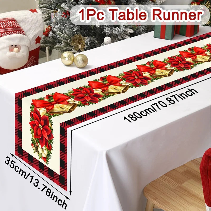 Feliz natal corredor de mesa natal capa de mesa decorações de natal para casa 2025 navidad natal presentes ano novo 2026 toalha de mesa