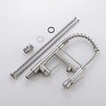 Modern Single Handle Kitchen Faucet Pull Down Sprayer Stainless Steel Brushed Nickel Deck Mounted 1 Hole