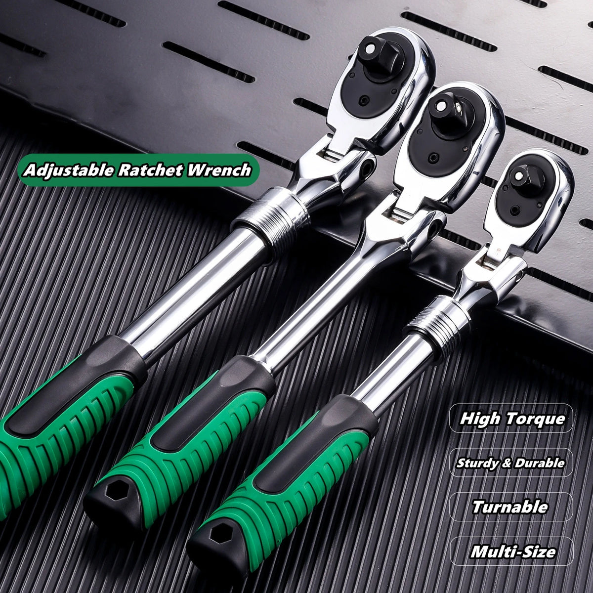 Chave de catraca padrão de unidade de soquete, chave de soquete telescópica extensível flexível de 1/2 dentes de 1/4,3/8,1/2 Polegada