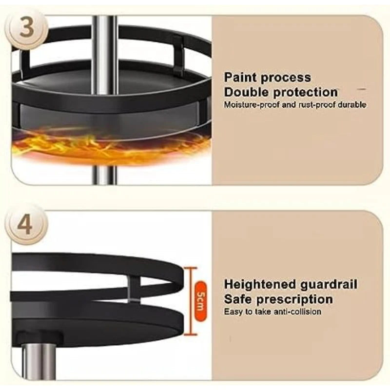 Suporte de Armazenamento de Cozinha Rotativo 360 Graus, Organizador Multifuncional de Temperos para Bancada, Suporte para Condimentos, Óleo, Molho e Temperos