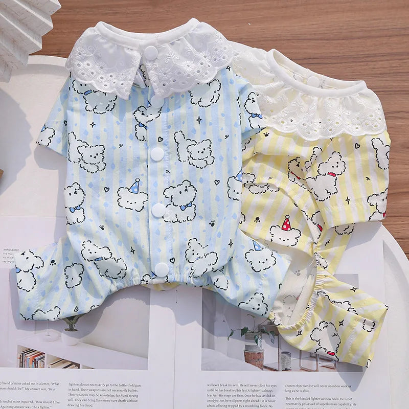 Camiseta de Primavera para Animais de Estimação, Roupa de Uma Peça para Cães, Colete para Atividades ao Ar Livre, Pijama para Cães Pequenos