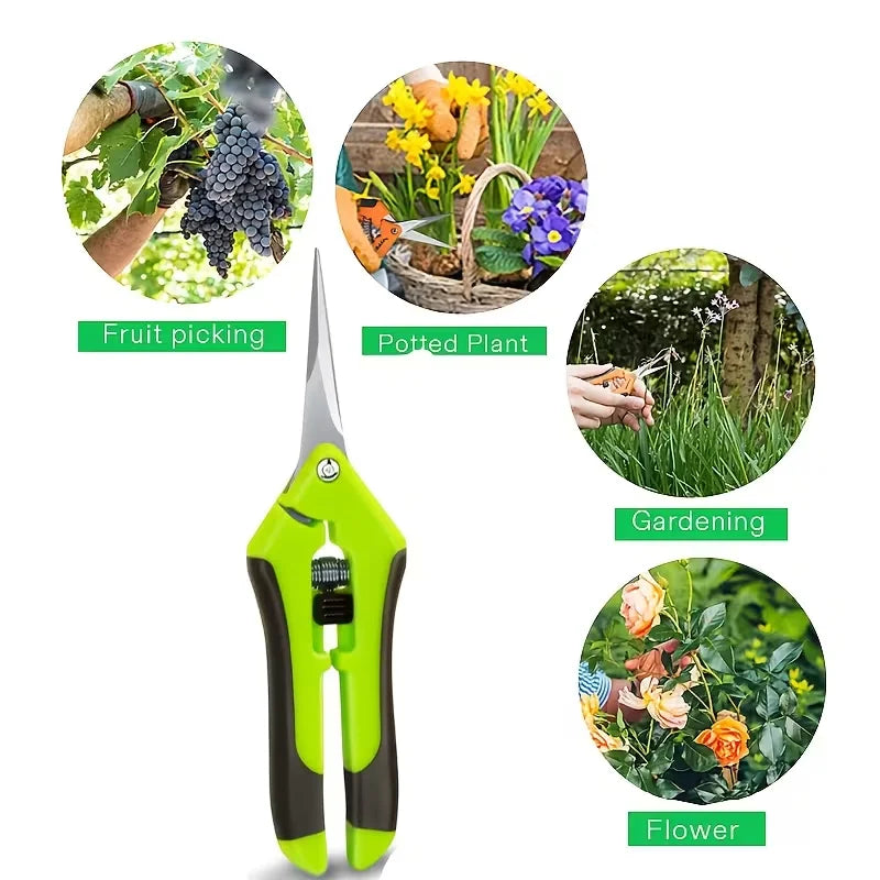 Tesoura de Poda de Metal para Jardinagem, Ferramenta Manual para Bonsai, Colheita de Frutas, Ervas Daninhas e Plantas em Vasos, 1 Peça