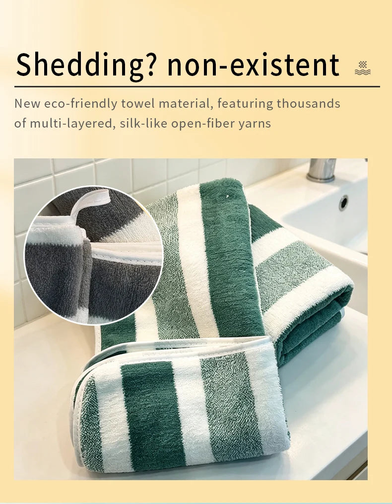 Conjunto de 2 toalhas com alta capacidade de absorção de água, secagem rápida, não soltam fiapos e são duráveis – ideais para uso doméstico, na praia e para o rosto.
