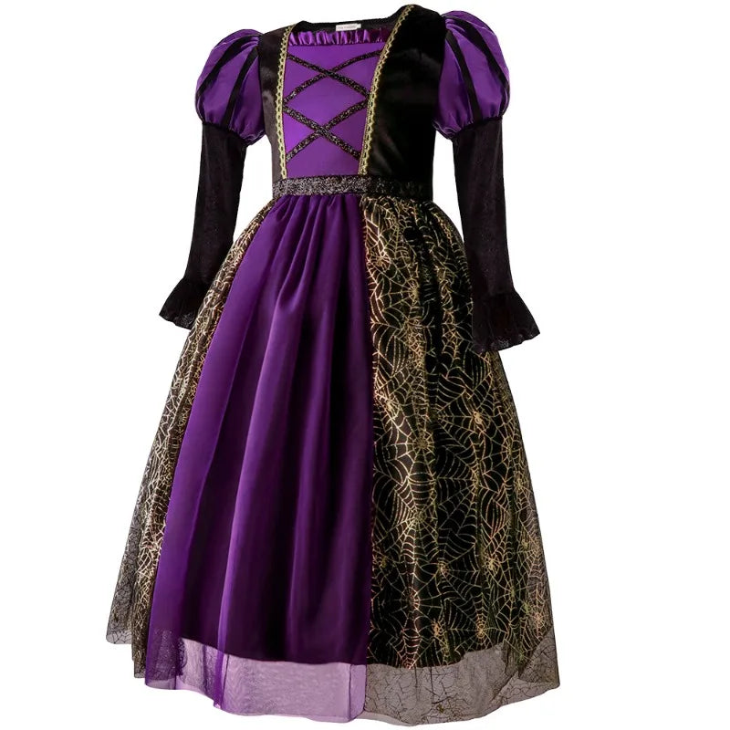 Fantasia de bruxa de Halloween para meninas, vestidos de vampiro para crianças, roupas de festa de carnaval, roupas para crianças