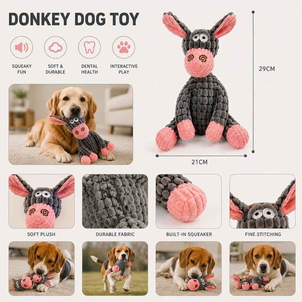 Brinquedo de Pelúcia para Animais de Estimação com Apito, Brinquedo de Quebra-Cabeça para Gatos e Cães, Companheiro Macio e Durável, Brinquedo de Mastigar para Limpeza dos Dentes, Design Resistente à Mastigação, Arti