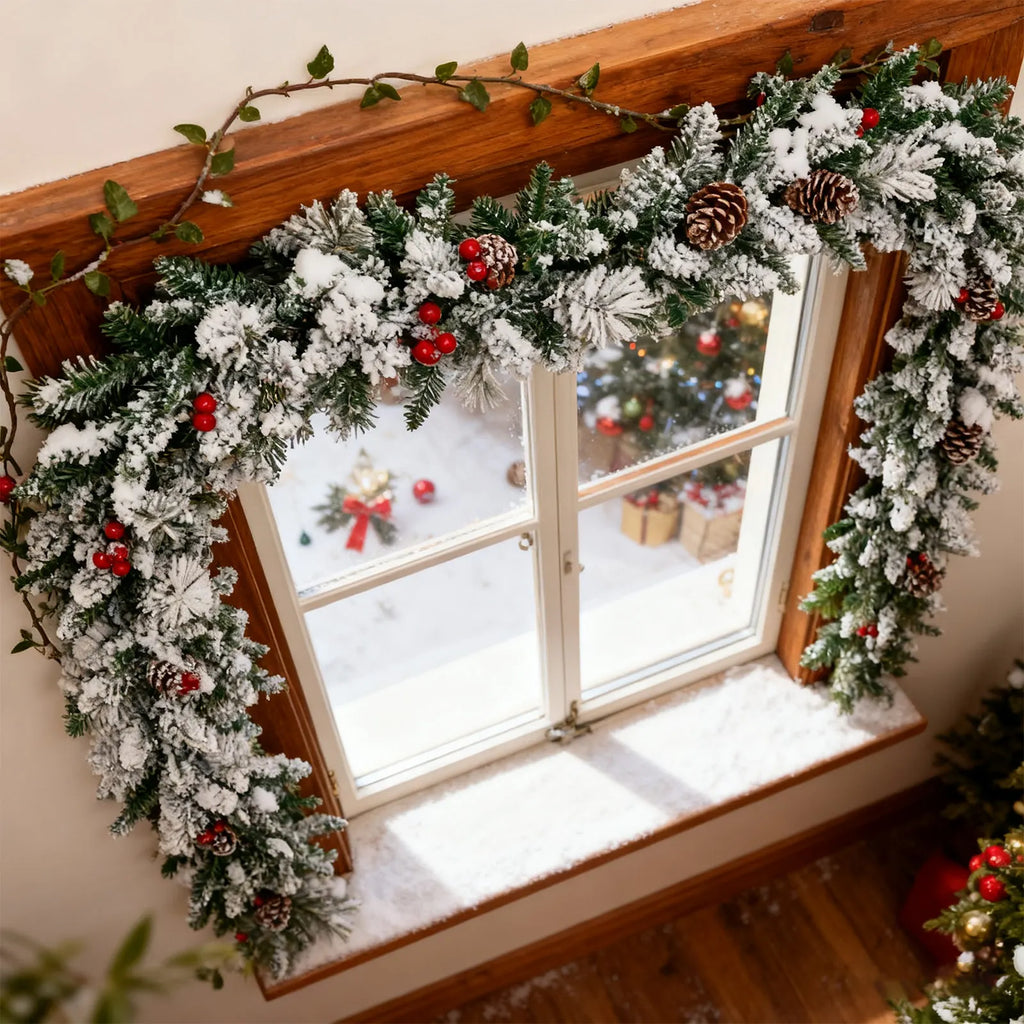 1pc plantas verdes artificiais árvore de natal guirlanda festa em casa decorativa ao ar livre quintal pinho rattan pendurado decoração