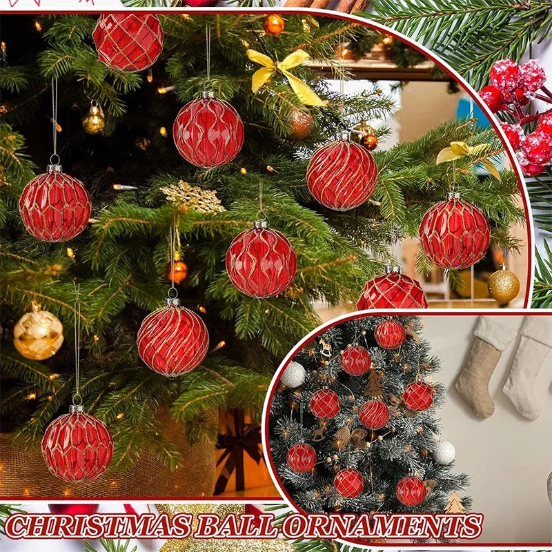 Decoração de Natal, Bola de Natal de 6 cm, Enfeite para Pendurar na Árvore de Natal, Ornamento para Decoração de Casa, Festa, Presente de Ano Novo, Acessório de Natal.