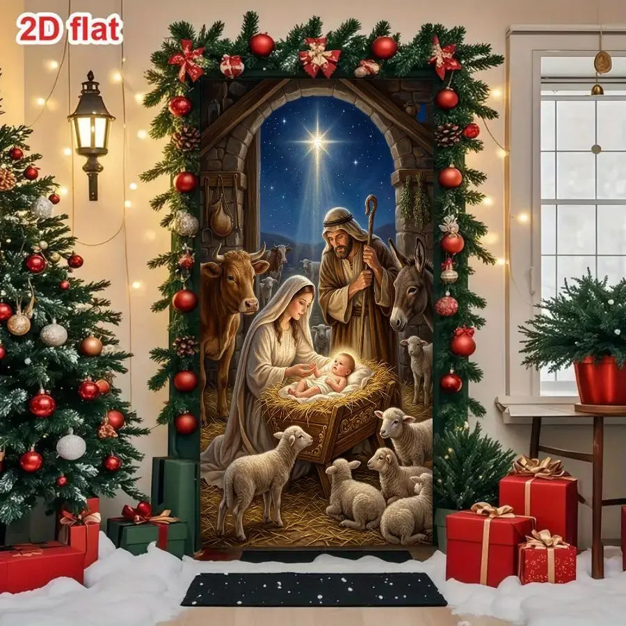 Cortina para presépio, ideal para festivais religiosos, cenário de presépio natalino, tanto para pendurar quanto para uso decorativo em tecido.