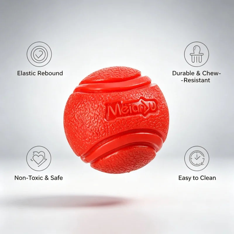 Brinquedos para Cães de Estimação: Bola de Borracha Sólida e Resistente, Durável, Resistente à Mastigação, Alto Salto, para Lançar ao Ar Livre, Brincar de Busca e Treino Interativo para Filhotes