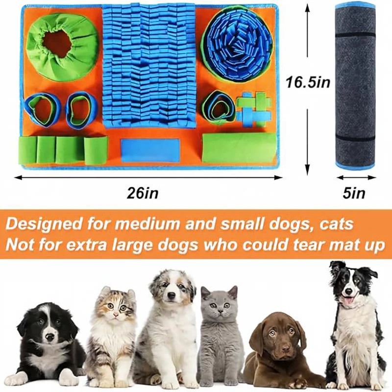 Tapete de Cheirar para Cães, Almofada Interativa de Alimentação Lenta para Cães Pequenos e Gatos, Brinquedo Quebra-Cabeça para Combater o Tédio e Estimulação Mental