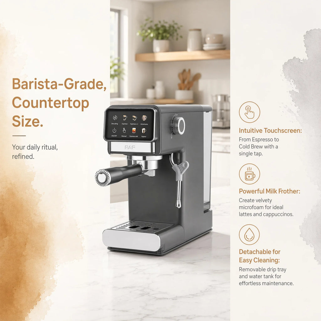 Máquina de café expresso para uso doméstico, extração de alta pressão, máquina de café com espuma de leite a vapor