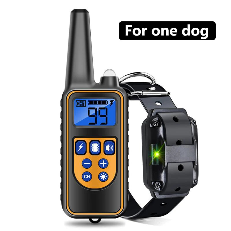 Coleira de Treinamento para Cães PUPOPAN 800m à Prova d'Água Recarregável com Controle Remoto e Display LCD para Todos os Tamanhos com Choque, Vibração e Som