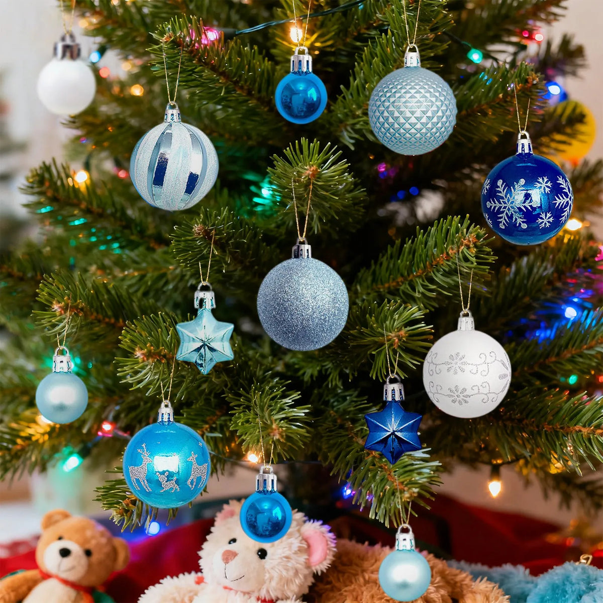 44 pçs/set bauble festa de natal pendurado bola ornamentos decorações de natal decorações da árvore de natal bolas para casa presente de ano novo