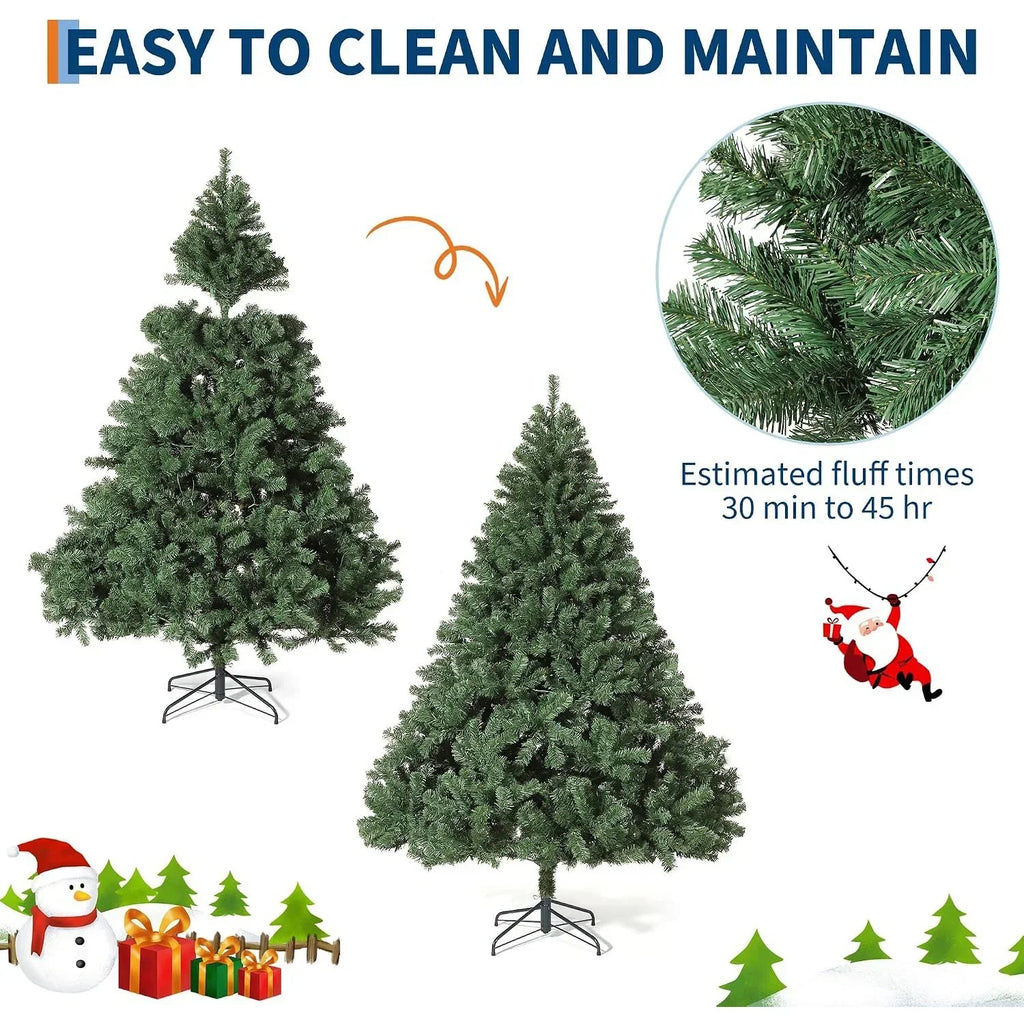 Árvore de Natal com galhos em forma de cedro, 1,8 metros ou 2,3 metros de altura, galhos em PVC, base estável