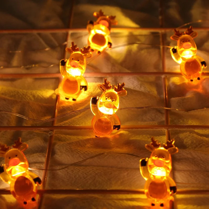 Papai noel natal led luz corda feliz natal decoração para casa 2025 enfeites de árvore de natal navidad presentes de natal ano novo
