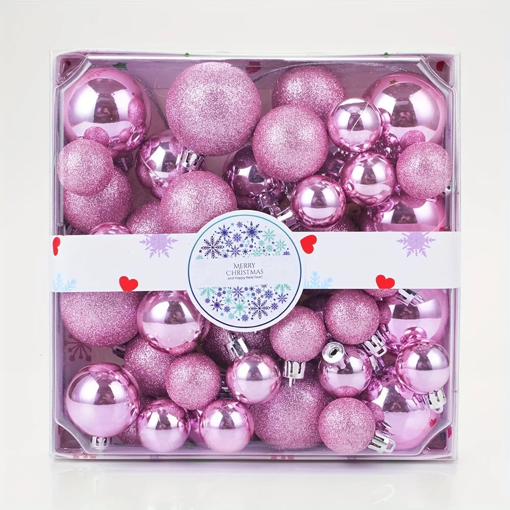 Caixa com 44 Bolas de Natal, Ornamentos Decorativos, Decoração para Cenários, Quartos, Casa, Decoração para Festas de Fim de Ano, Halloween e Natal