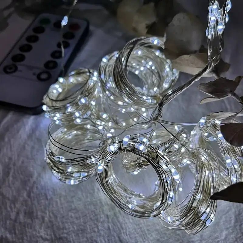 Cortina de natal led luzes da corda guirlanda festival 8 modos usb controle remoto feriado casamento luzes fadas para decoração do quarto