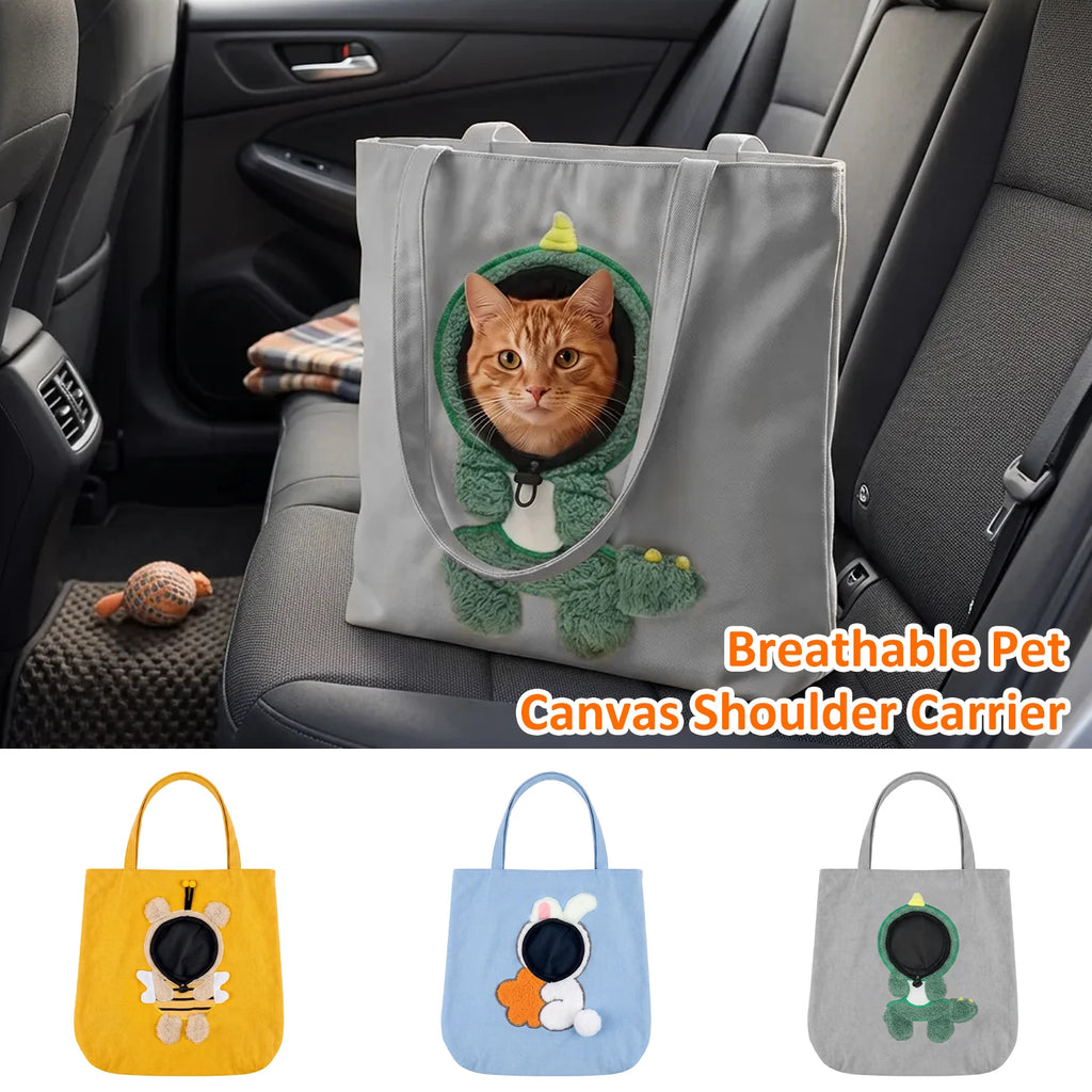Bolsa de transporte para animais de estimação, modelo portátil com abertura para a cabeça, com fivela de segurança para a coleira, bolsa de viagem respirável para cães e gatos, artigos para animais de estimação, para