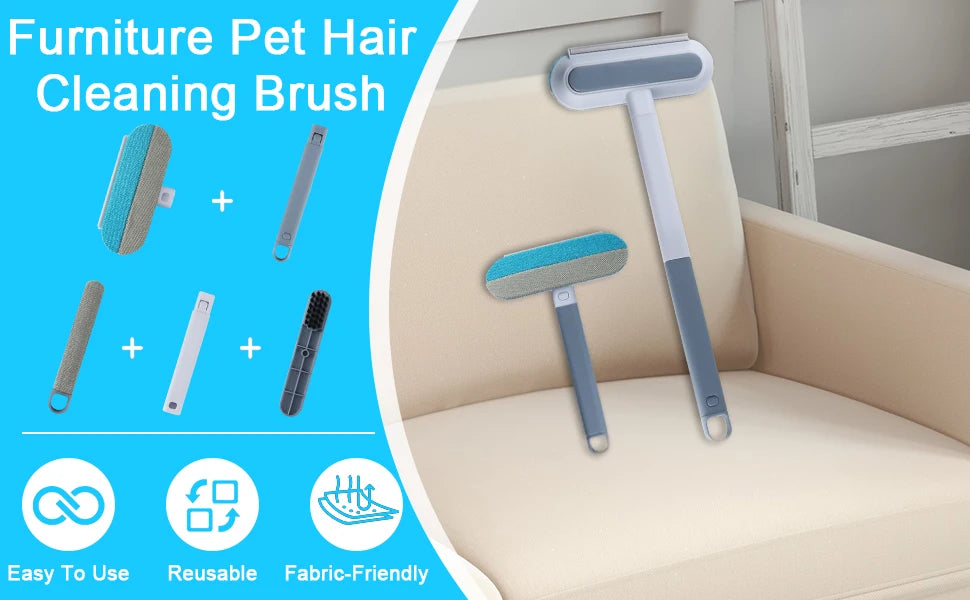 Removedor de Pelos de Animais, Ferramenta Reutilizável Quatro em Um para Remoção de Pelos de Cães e Gatos - Adequado para Sofás, Carpetes e Assentos de Carro