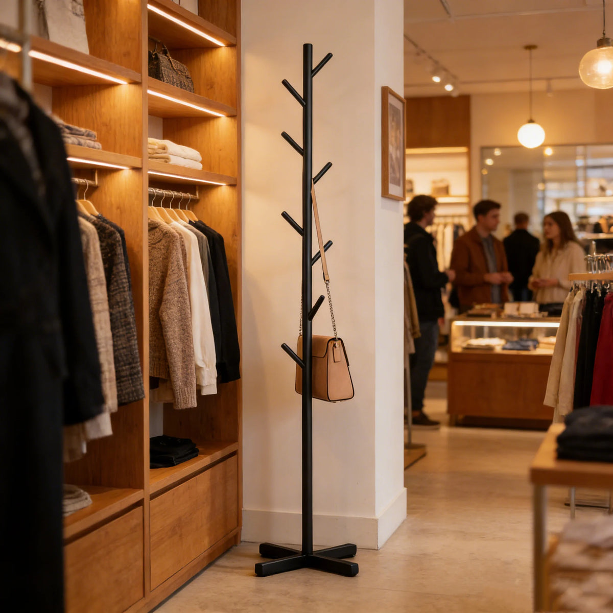 Cabideiro de Chão para Roupas, Organizador Simples para Quarto e Sala de Estar, Suporte de Exibição de Roupas