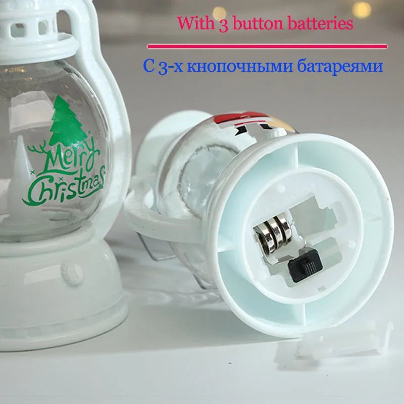 Portátil led natal papai noel boneco de neve lanternas decoração interior luzes alimentado por bateria para casa natal ano novo navidad ornamentos