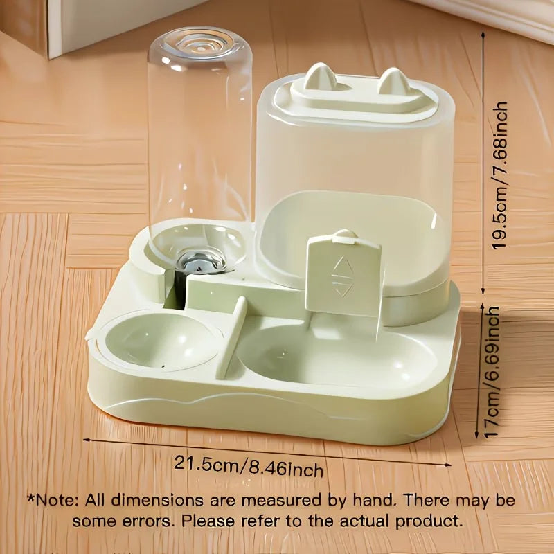 Dispensador de Água e Ração 2 em 1 para Animais de Estimação, Separação de Ração Seca e Úmida, Plástico Durável, Transparente, Sem Bateria, Para Gatos e Cães em Viagem