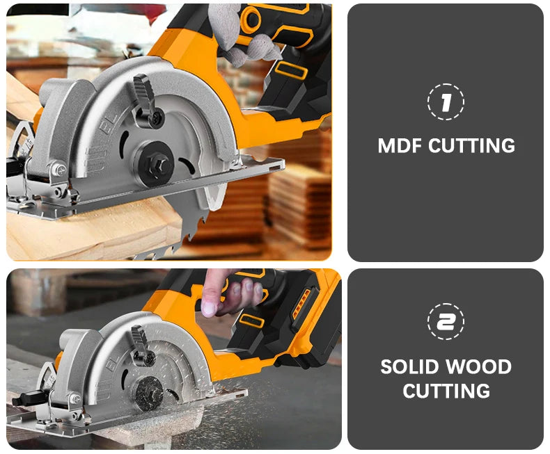 Serra circular elétrica sem escova Electric Goddess 5 polegadas ﻿ Para bateria Dewalt 20V ﻿ Ferramenta elétrica de serra portátil sem fio para carpintaria de 1000 W ﻿