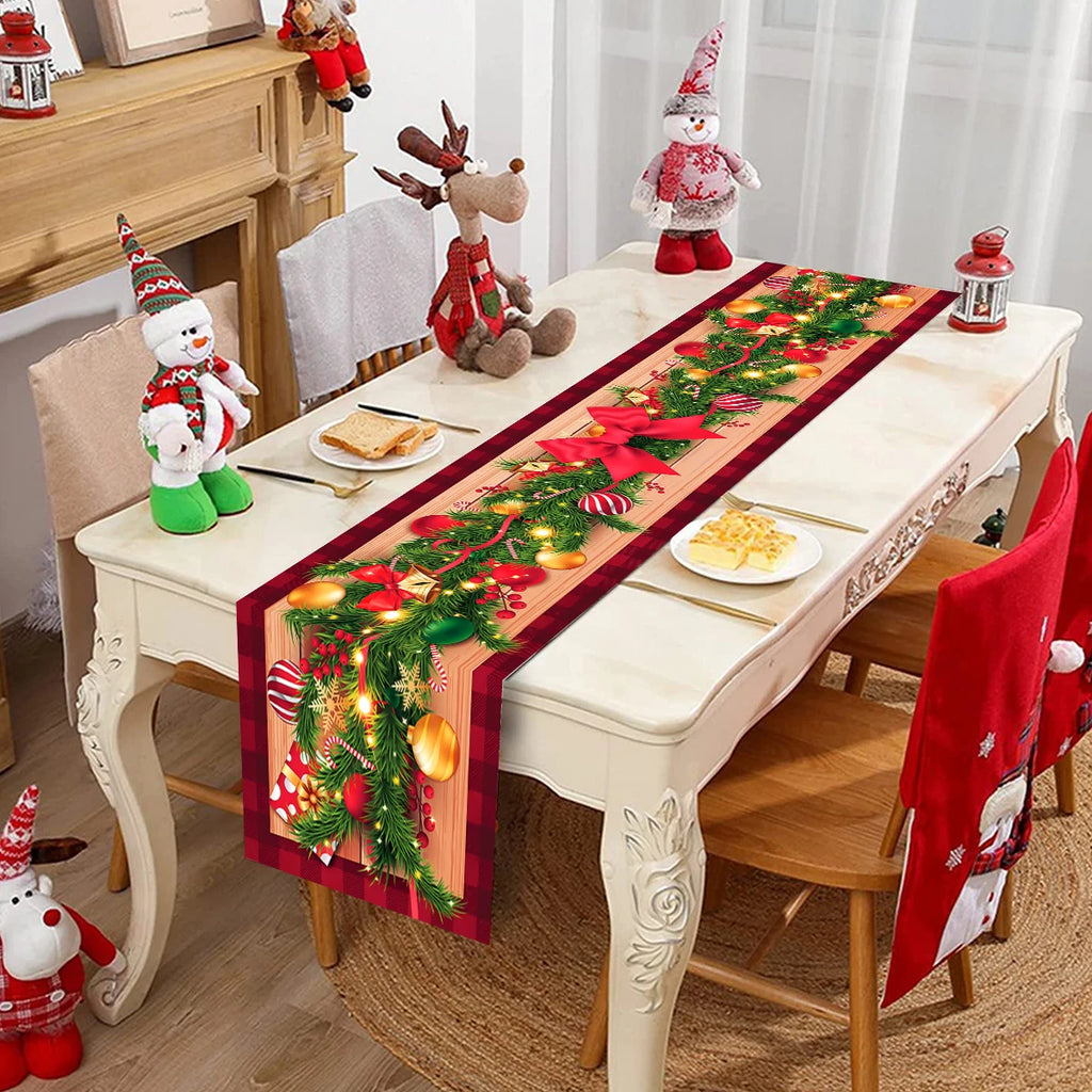 Natal papai noel corredor de mesa navidad natal noel árvore boneco de neve bandeira de mesa feliz natal decoração para casa 2025 ano novo 2026