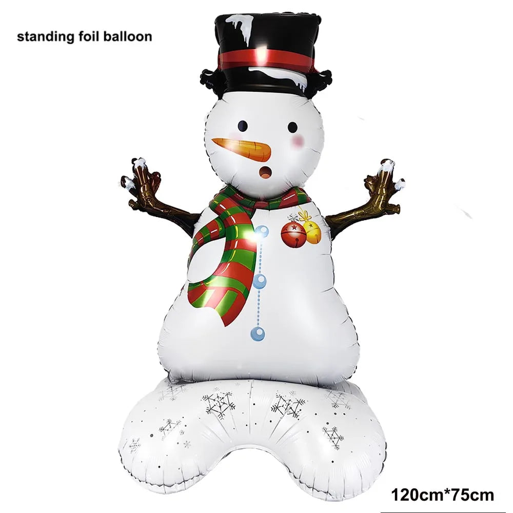 Balão Metalizado de Natal: Boneco de Neve, Rena, Árvore de Natal, Caixa de Presente, Bengala Doce, Luminária de Rua - Decoração de Festa de Inverno e Natal