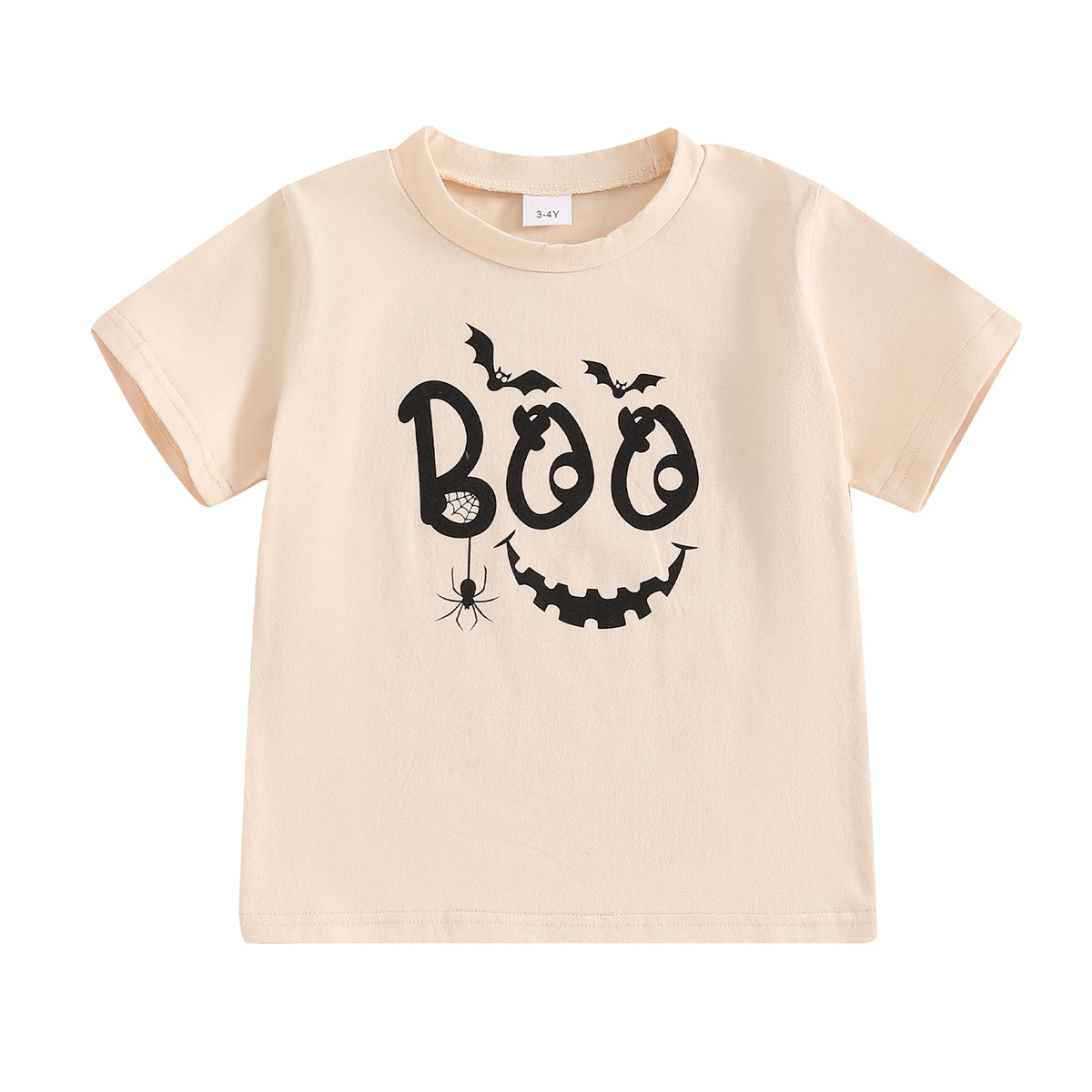 FOCUSNORM-camiseta de Halloween com estampa de esqueleto fantasma para crianças, tops de manga curta para crianças, gola redonda, roupas para meninos e meninas, 2 a 7 anos
