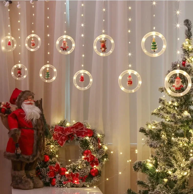 Natal LED Strip Lights para decoração do quarto, lâmpada guirlanda, plugue USB, quarto, sala de estar, janela