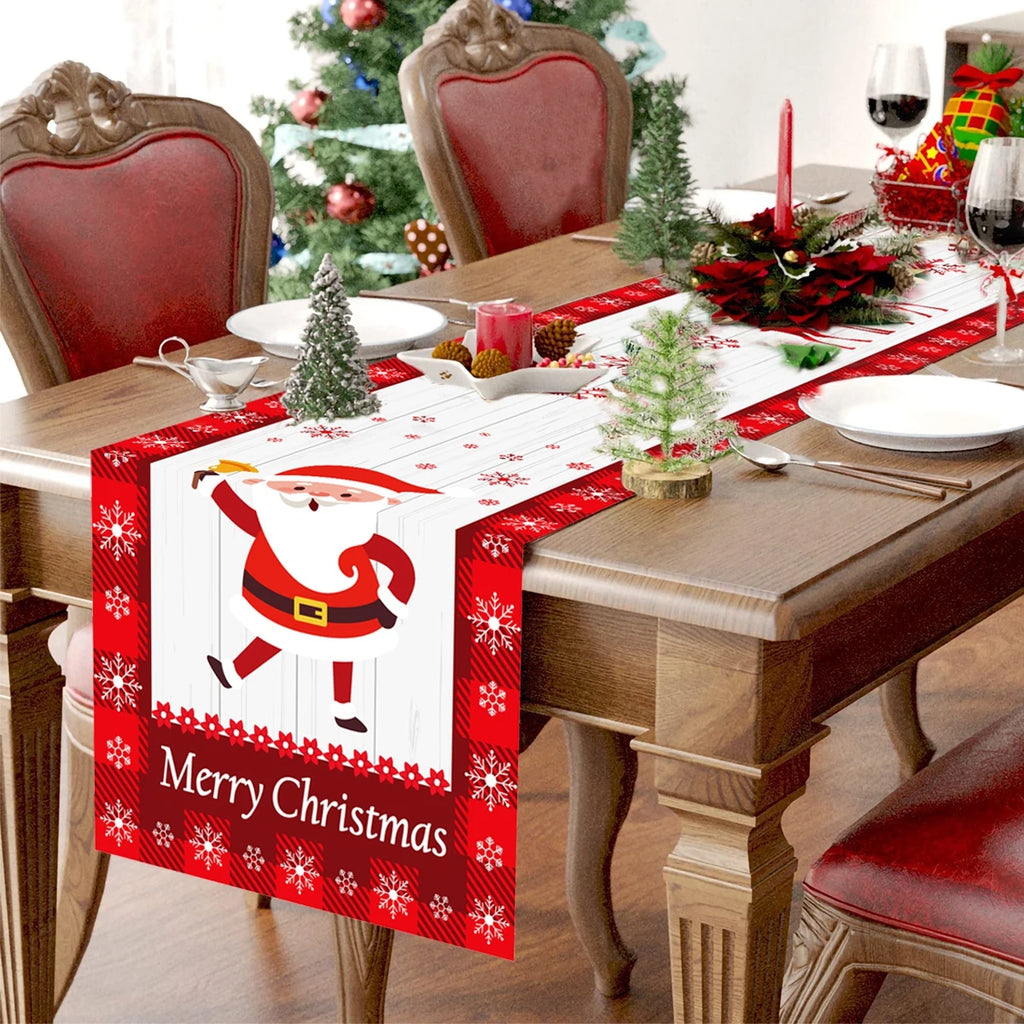 Natal papai noel corredor de mesa navidad natal noel árvore boneco de neve bandeira de mesa feliz natal decoração para casa 2025 ano novo 2026