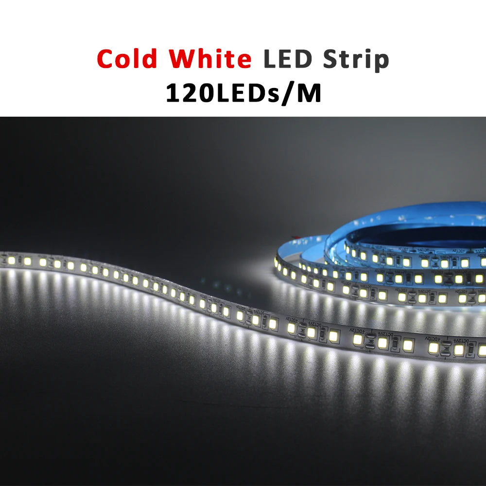 Fita de LED 12V 5m SMD 2835 5mm 8mm, Fita Flexível para Iluminação Decorativa Interna Kasa & Pet