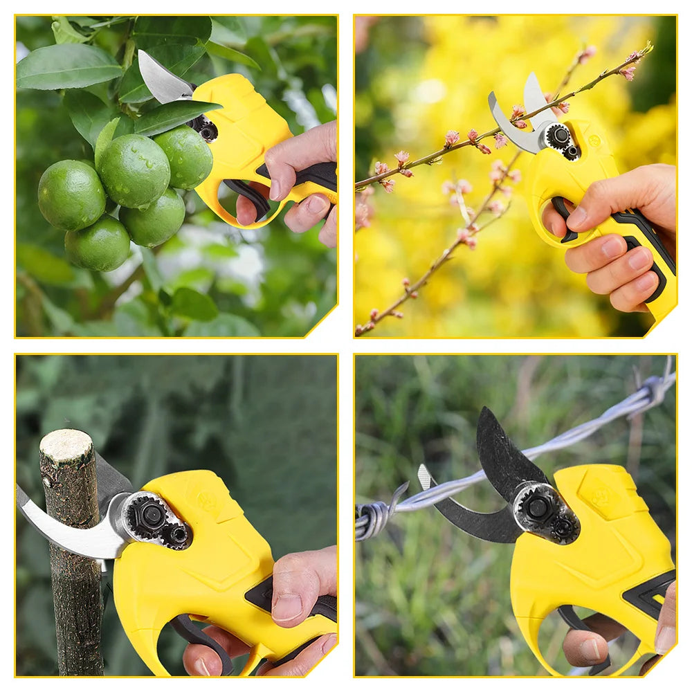 Mellwin 30mm tesouras de poda elétricas sem escova sem fio cortador de galhos de árvores frutíferas tesoura de jardim para makita 18v bateria pino