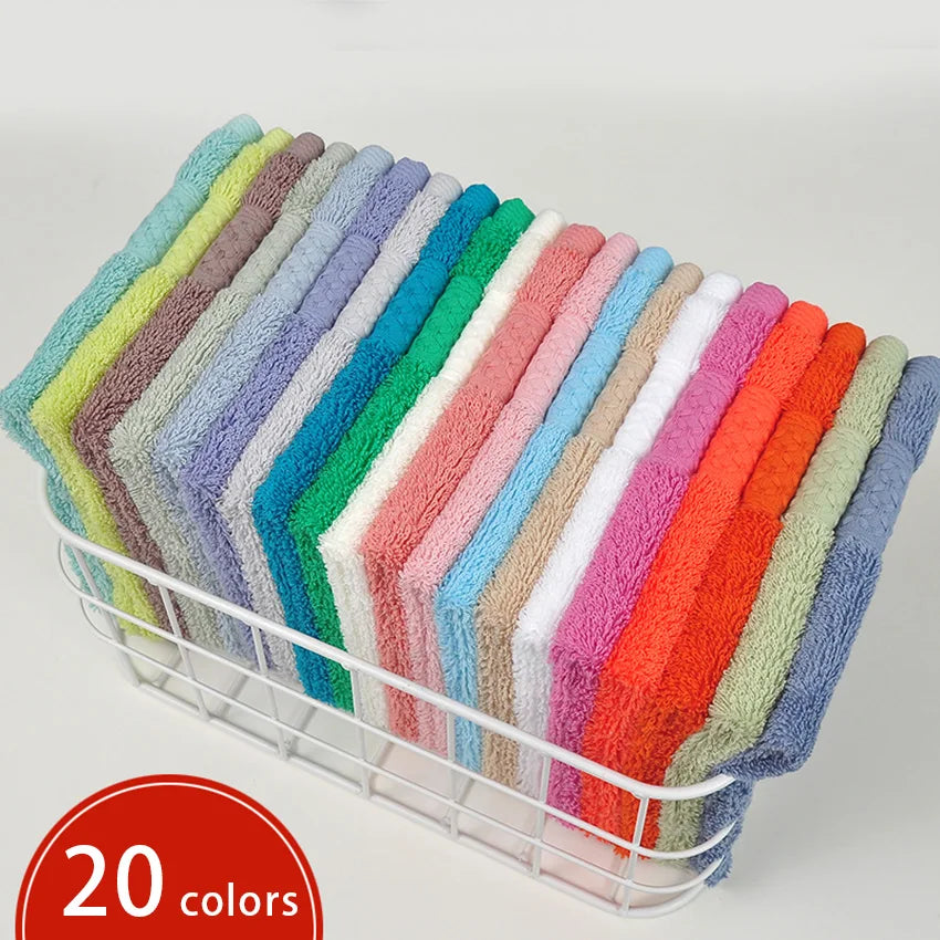 20 cores lenços toalhas de algodão de alta qualidade pequena toalha cor sólida macio grosso 34*34cm para adultos crianças toalhas de mão toalhas