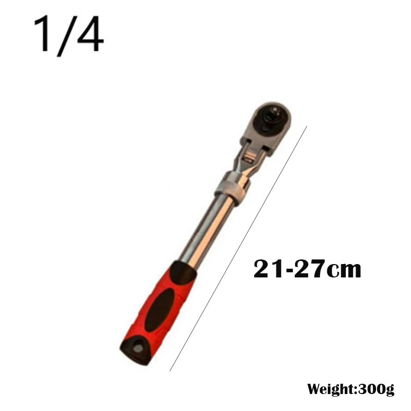 1/4 1/2 chave catraca 3/8 telescópica 72 dentes chave de soquete 180° chave de cabeça móvel ferramentas de oficina mecânica para carro Kasa & Pet