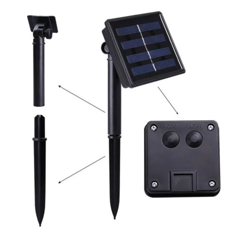 100 conduziu a lâmpada solar para exterior, impermeável, 12m, 12m, luz-acima, fada, bola de cristal, guirlandas do jardim, decoração do Natal