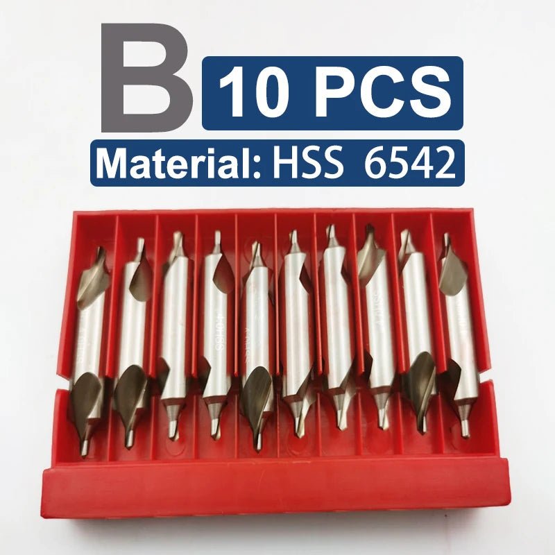 10 pçs hss centro broca a/b tipo 6542 buraco 0.4 ~ 12mm centralização broca cortador de broca 60 graus conjunto torno escareador para met
