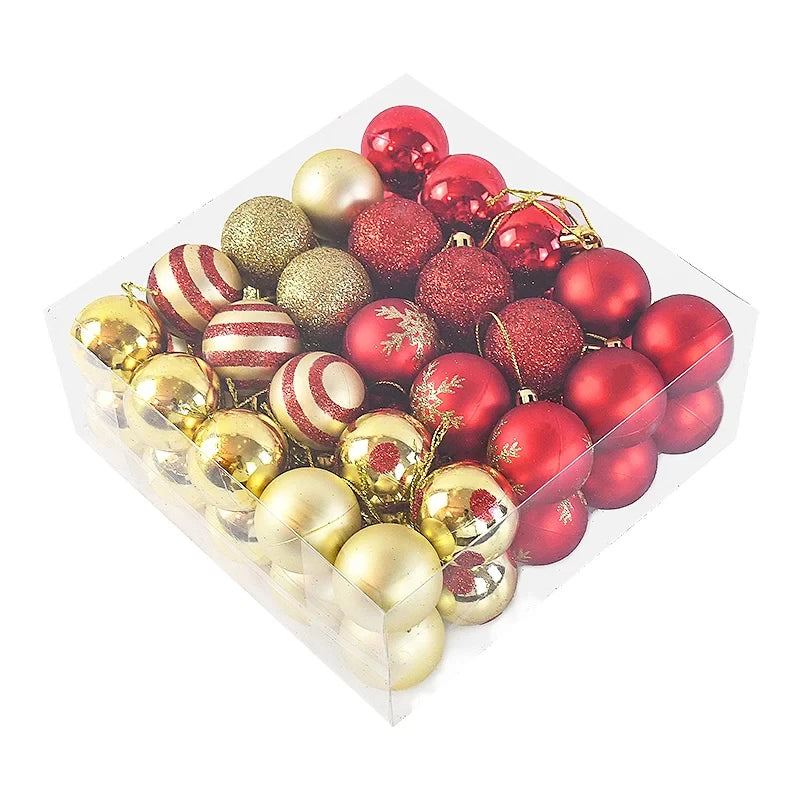 50 Pçs/caixa Bolas de Natal Ornamentos de Árvore de Natal Bola Xmas Pendurado Árvore Home Party Decor 2025 Presente de Ano Novo Noel Navidad